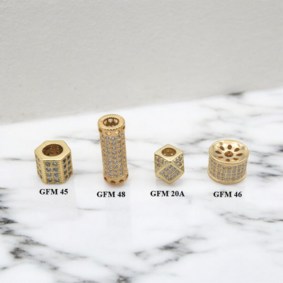 Gold Filled look, CZ Spacer Beads for Jewelry Making | Elegant DIY Supplies