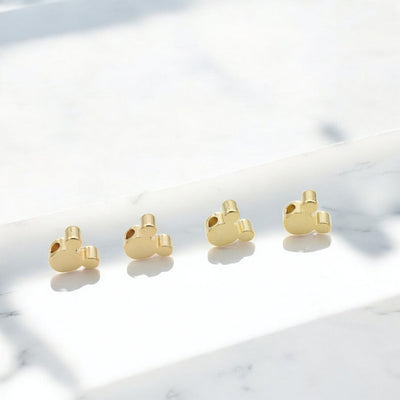 18k & 14k Gold Mickey Mouse Slider Beads | Jewelry Making Supplies