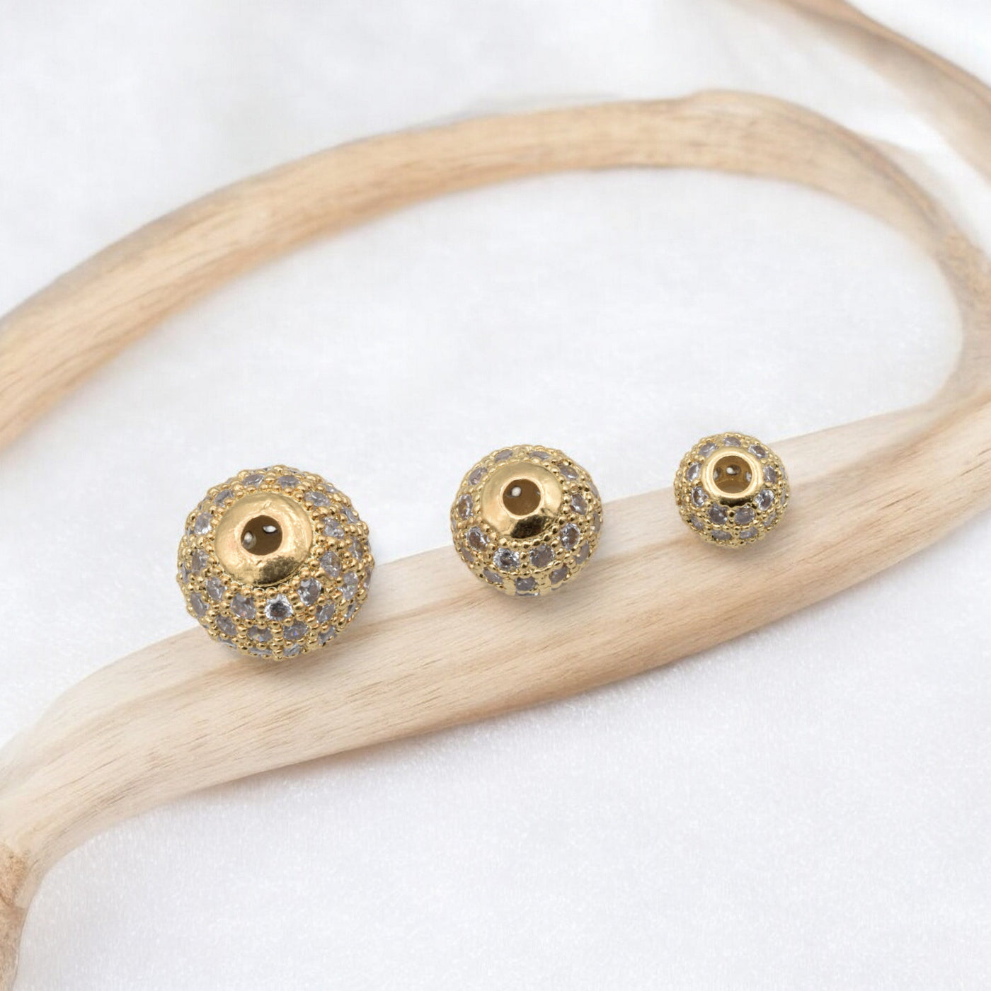 Gold Filled CZ Pave Beads | Jewelry Making Supplies - 6mm 8mm 10mm