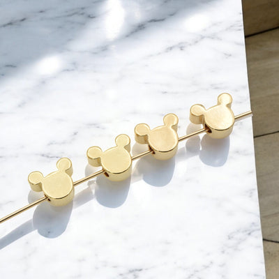 18k & 14k Gold Mickey Mouse Slider Beads | Jewelry Making Supplies