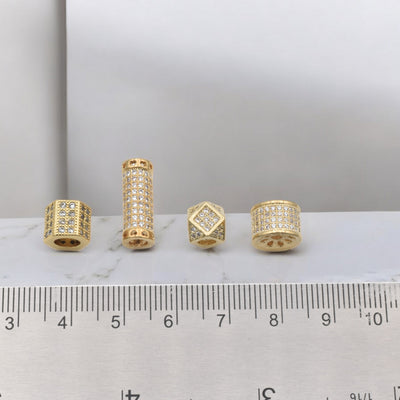 Gold Filled look, CZ Spacer Beads for Jewelry Making | Elegant DIY Supplies