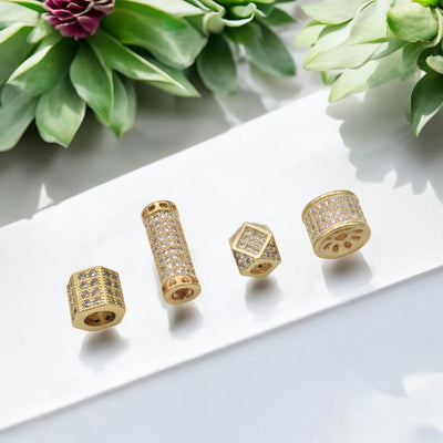 Gold Filled look, CZ Spacer Beads for Jewelry Making | Elegant DIY Supplies