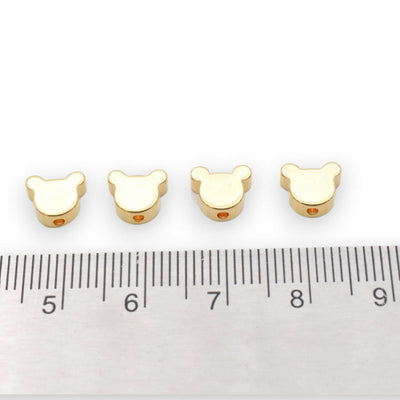 Gold Filled Bear Shape Bead Mickey Mouse Shape Animal Shape for jewelry making crafts and DIY BeadsFindingDepot