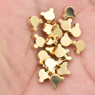 Gold Filled Bear Shape Bead Mickey Mouse Shape Animal Shape for jewelry making crafts and DIY BeadsFindingDepot