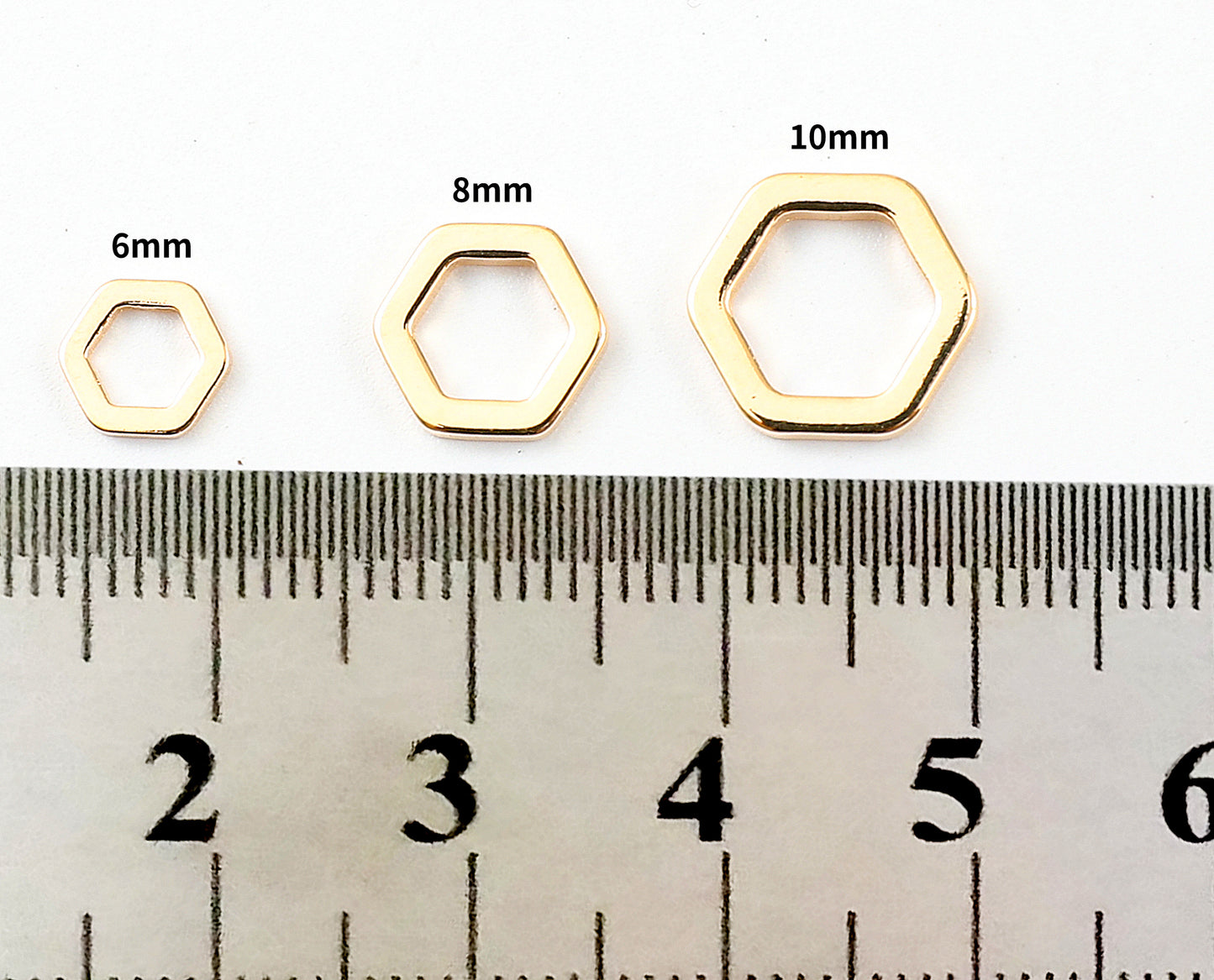 18K Gold Filled Hexagonal Jump Rings: 10 PCs/PK for Jewelry Findings - BeadsFindingDepot