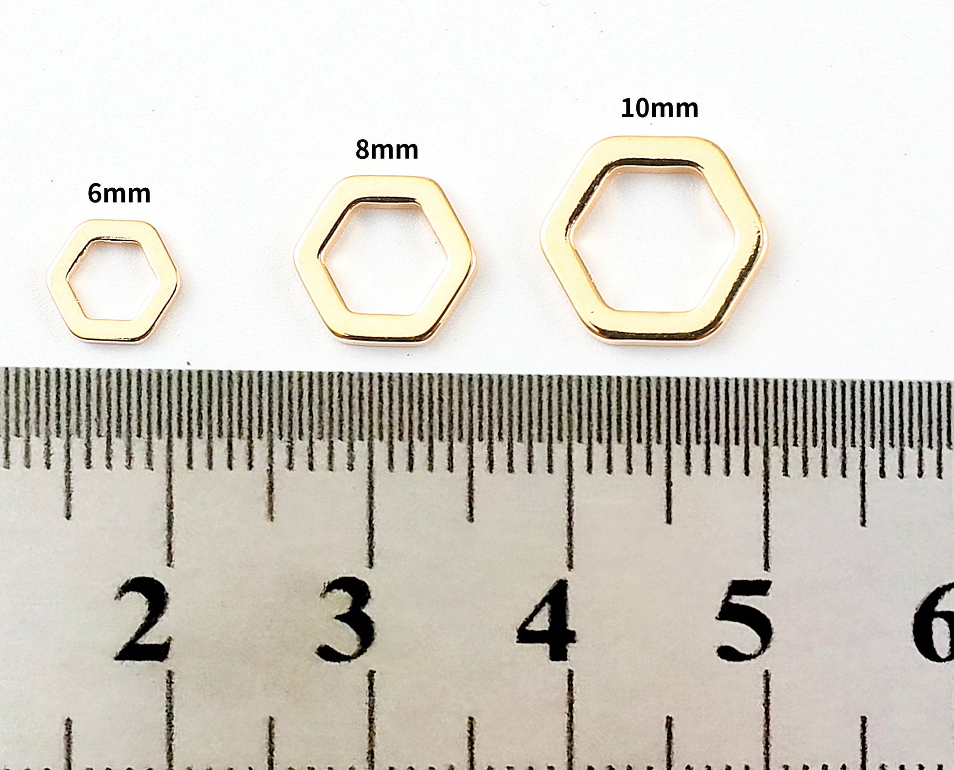 18K Gold Filled Hexagonal Jump Rings Assorted Sizes - Precision Crafted for Jewelry Making - Durable & Elegant Findings - BeadsFindingDepot