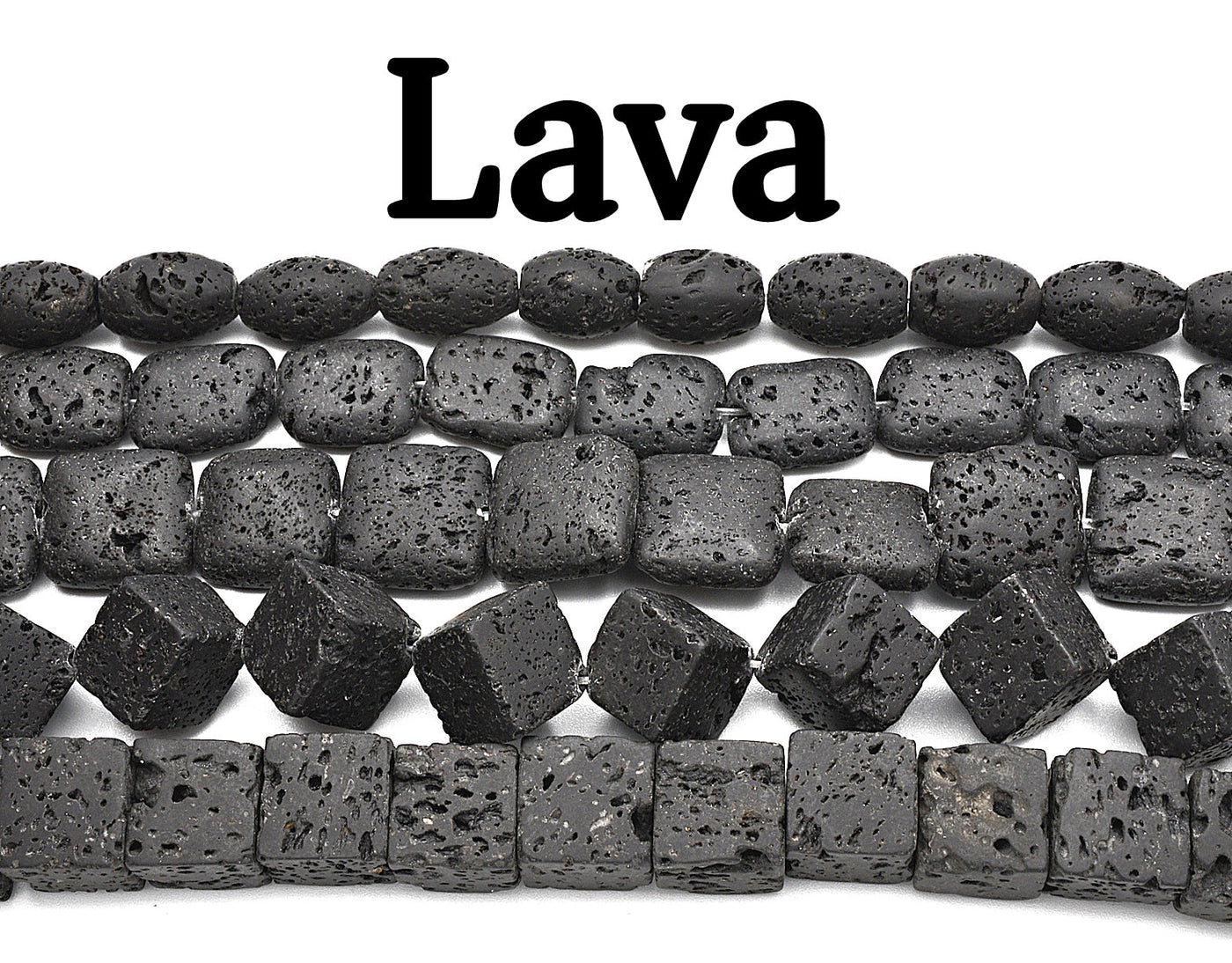 Black Lava Gemstone Square Cube Marquise Cross Hole on Sale - BeadsFindingDepot