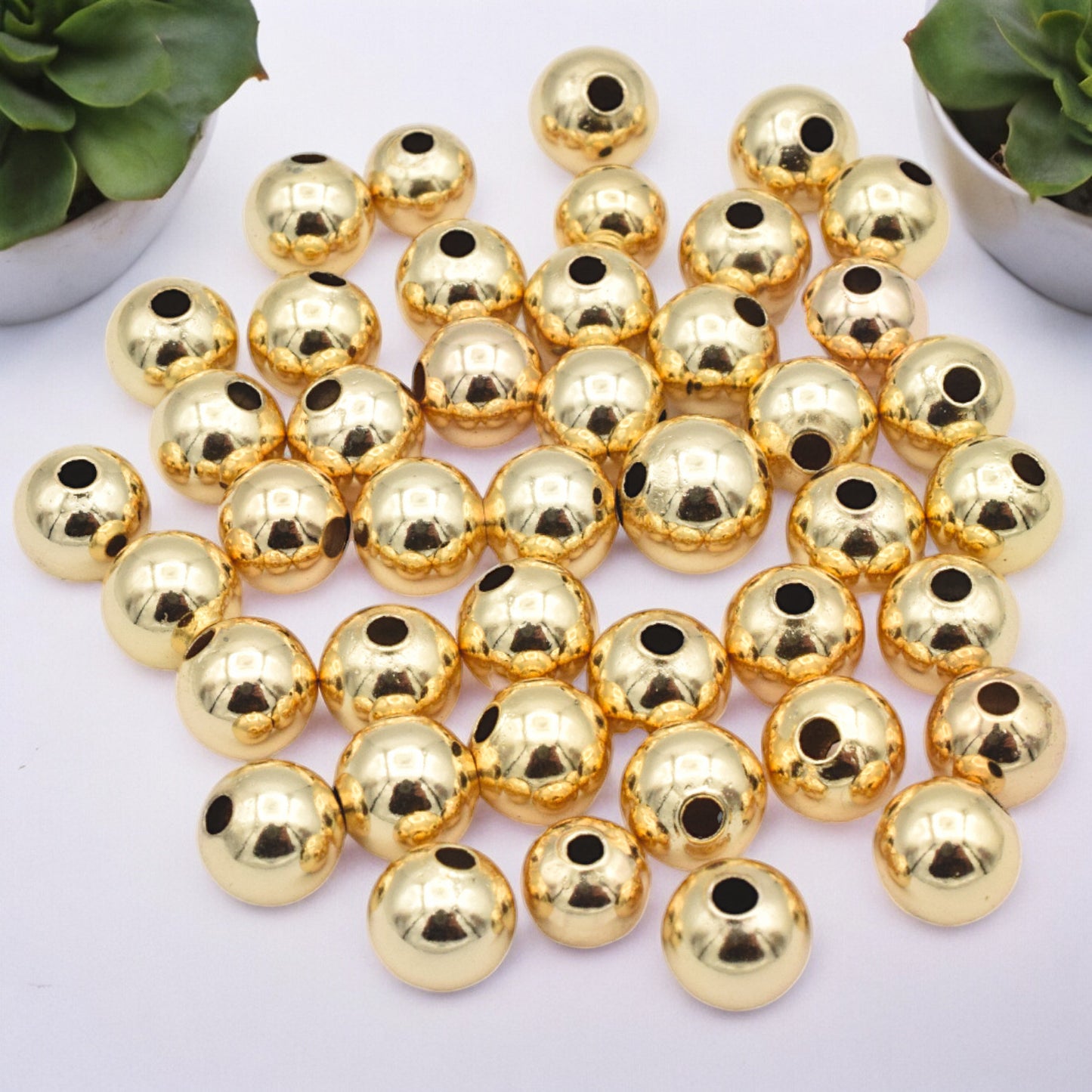 Gold filled 14k Plain Beads for jewelry making sizes: 3mm-10mm EP Durable finish BeadsFindingDepot