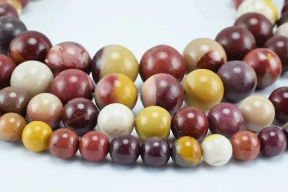 Natural Mookaite Jasper Gemstone Beads, Gemstone Round 6mm,8mm,10mm,12mm Natural Stones Beads Healing stone chakra stones for Jewelry Making - BeadsFindingDepot