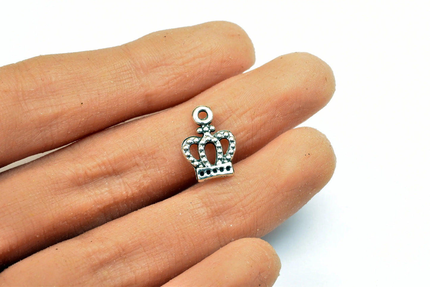 Crown Charm Size 14x10mm Silver Color Princess Charm Pendant Finding For Jewelry Making 42PCs/PK - BeadsFindingDepot