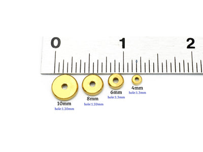 Gold plated Stainless Steel Plain Roundel Seamless Spacer for Jewelry 4mm to 10mm - BeadsFindingDepot