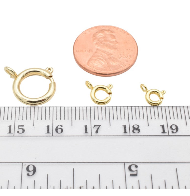 Gold Filled Round Spring Clasp 14k - Sizes 5mm, 6mm, 12mm for Jewelry Making BeadsFindingDepot