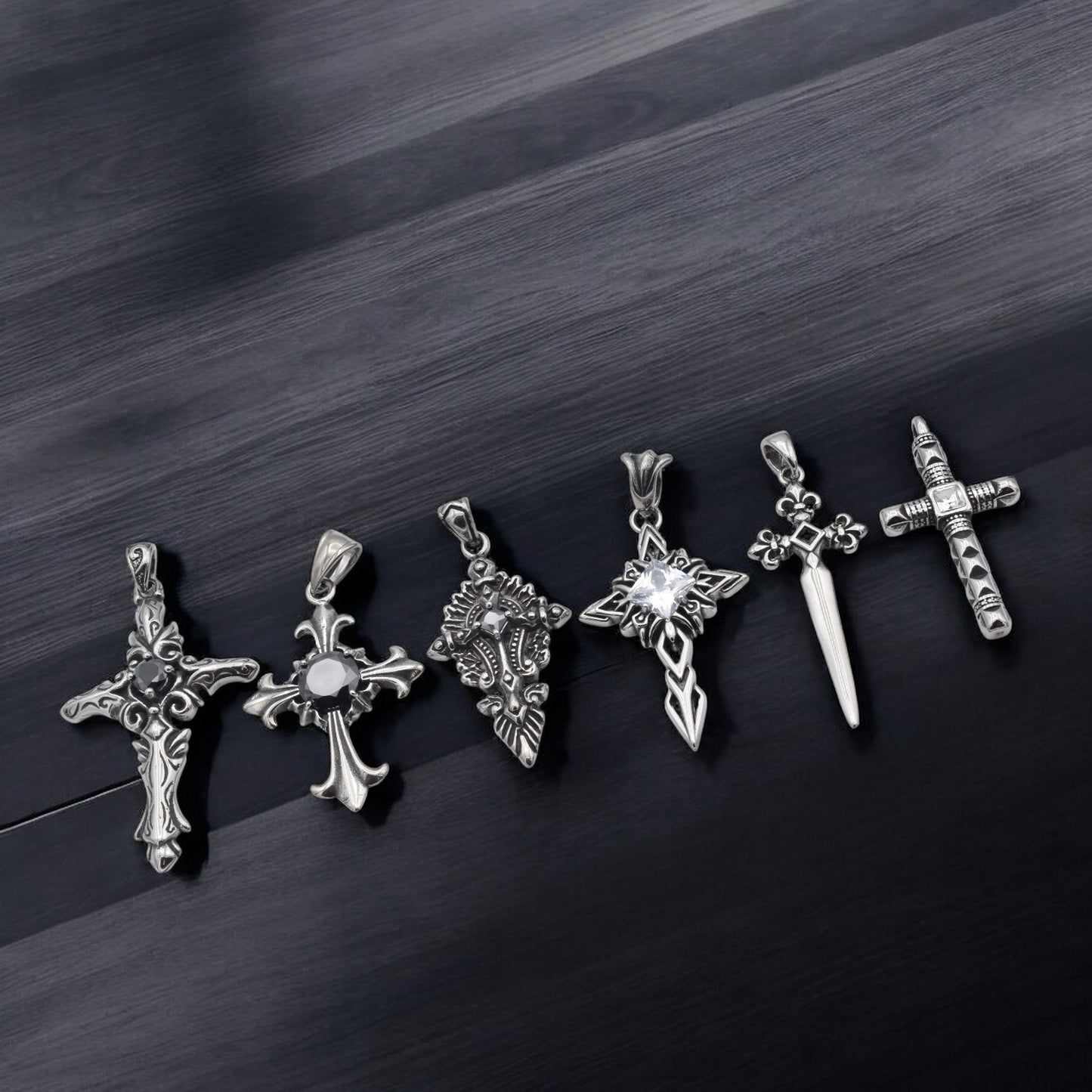 Stainless Steel Baroque & Dagger Cross Pendants for Jewelry Making