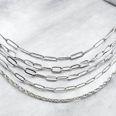 Stainless Steel Paper Clip Chain - Continuous Roll for Jewelry Making