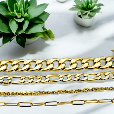Stainless Steel Gold-Filled Look Chains - Sophisticated Jewelry for Any Outfit