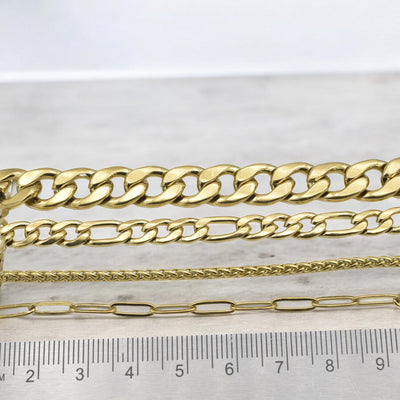 Stainless Steel Gold-Filled Look Chains - Sophisticated Jewelry for Any Outfit