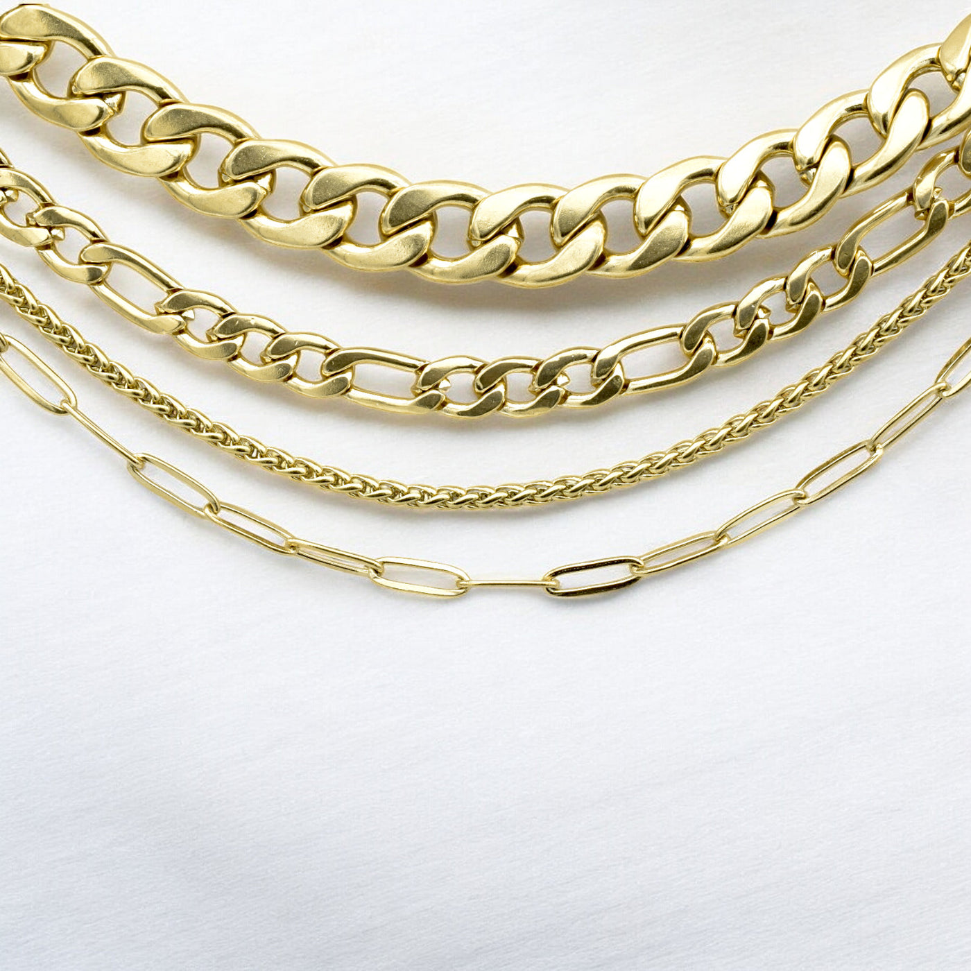 Stainless Steel Gold-Filled Look Chains - Sophisticated Jewelry for Any Outfit