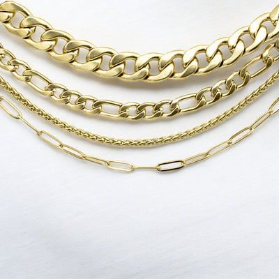 Stainless Steel Gold-Filled Look Chains - Sophisticated Jewelry for Any Outfit