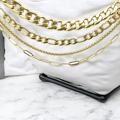 Stainless Steel Gold-Filled Look Chains - Sophisticated Jewelry for Any Outfit