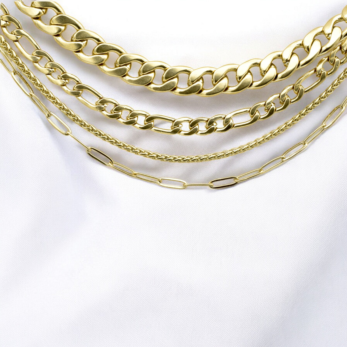 Stainless Steel Gold-Filled Look Chains - Sophisticated Jewelry for Any Outfit