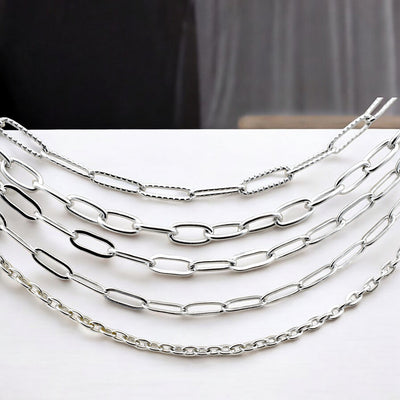 Stainless Steel Paper Clip Chain - Continuous Roll for Jewelry Making