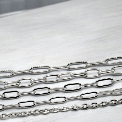 Stainless Steel Paper Clip Chain - Continuous Roll for Jewelry Making