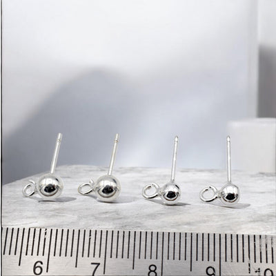 Sterling Silver 925 Ball Stud Earrings for Jewelry Making | Hypoallergenic Findings