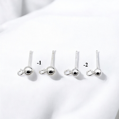 Sterling Silver 925 Ball Stud Earrings for Jewelry Making | Hypoallergenic Findings