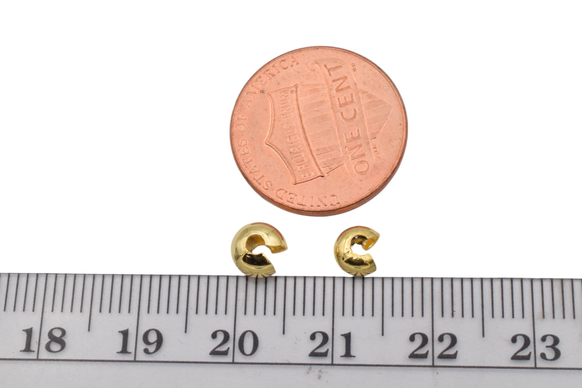 Gold filled 14k crimp cover- jewelry findings- EP Durable Finish BeadsFindingDepot