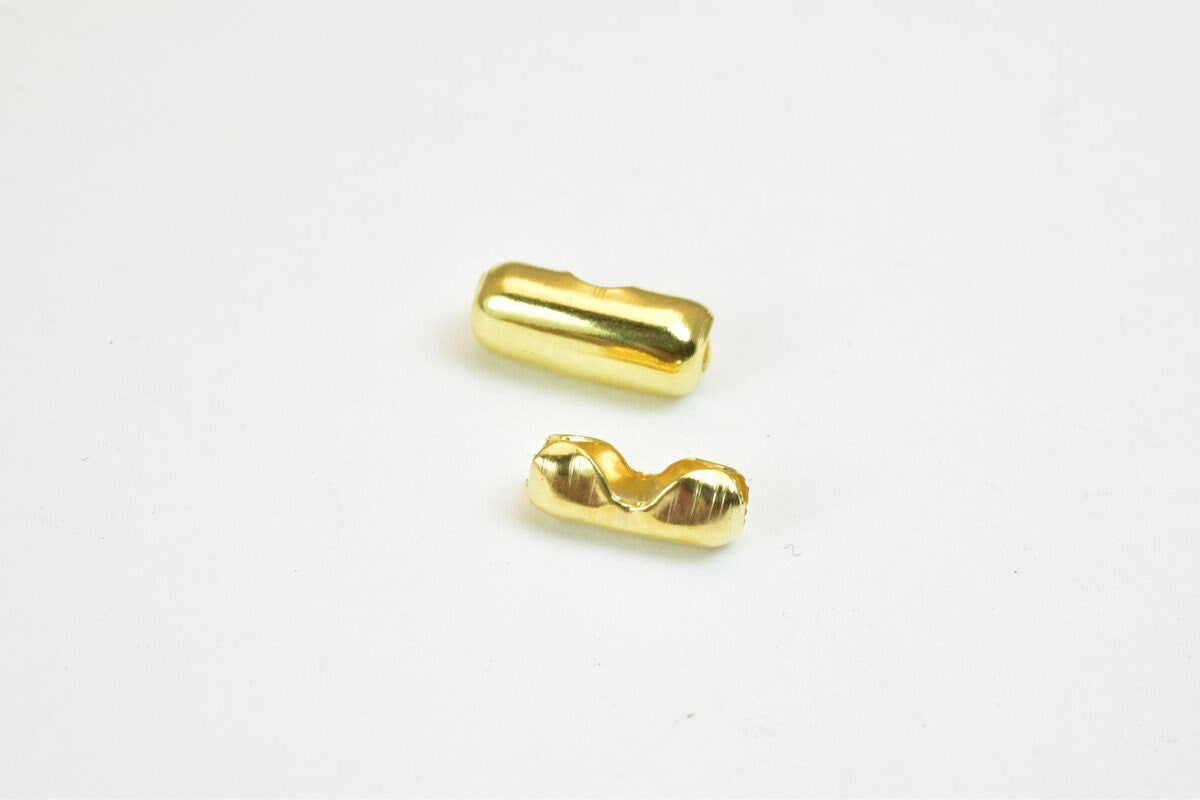 100 PCs Ball Chain Ending Ball Chain Clasp Gold Plated Beads Findings Size 2mm and 3mm For Jewelry Making