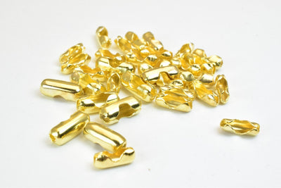 100 PCs Ball Chain Ending Ball Chain Clasp Gold Plated Beads Findings Size 2mm and 3mm For Jewelry Making