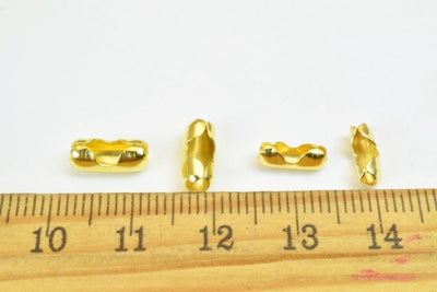 100 PCs Ball Chain Ending Ball Chain Clasp Gold Plated Beads Findings Size 2mm and 3mm For Jewelry Making