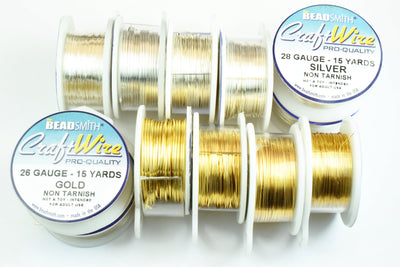 Wire Wrapping Tarnish Resistant , 1 Roll Gold/Silver Beadsmith Copper Wire Craft Wires (18, 20, 22, 24, 26, 28 Gauges)