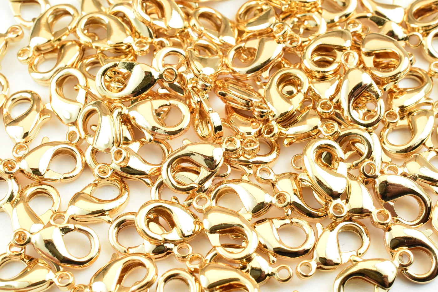 10 PCs 18K/14K Gold Filled Look, Lobster Clasp Sizes, 8x4mm, 9x5mm, 12x7mm, 14x8mm, 15x10mm Gold Filled Findings Beads Jewelry USA Seller