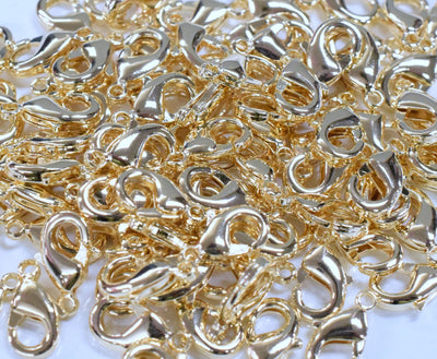 10 PCs 18K/14K Gold Filled Look, Lobster Clasp Sizes, 8x4mm, 9x5mm, 12x7mm, 14x8mm, 15x10mm Gold Filled Findings Beads Jewelry USA Seller