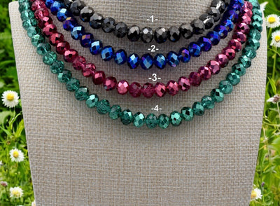 Faceted Crystal Rondelle Beads, Strands for Jewelry Making, Shiny Spacer Beads, DIY Bracelet Necklace Supplies, Gemstone Colors