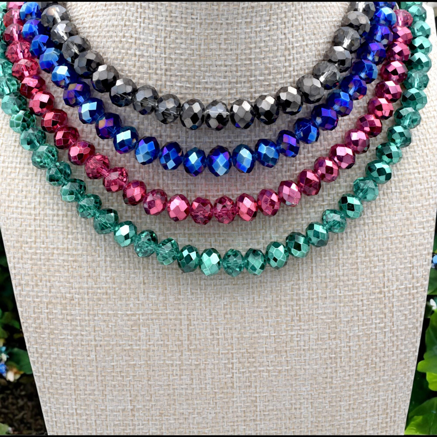 Faceted Crystal Rondelle Beads, Strands for Jewelry Making, Shiny Spacer Beads, DIY Bracelet Necklace Supplies, Gemstone Colors