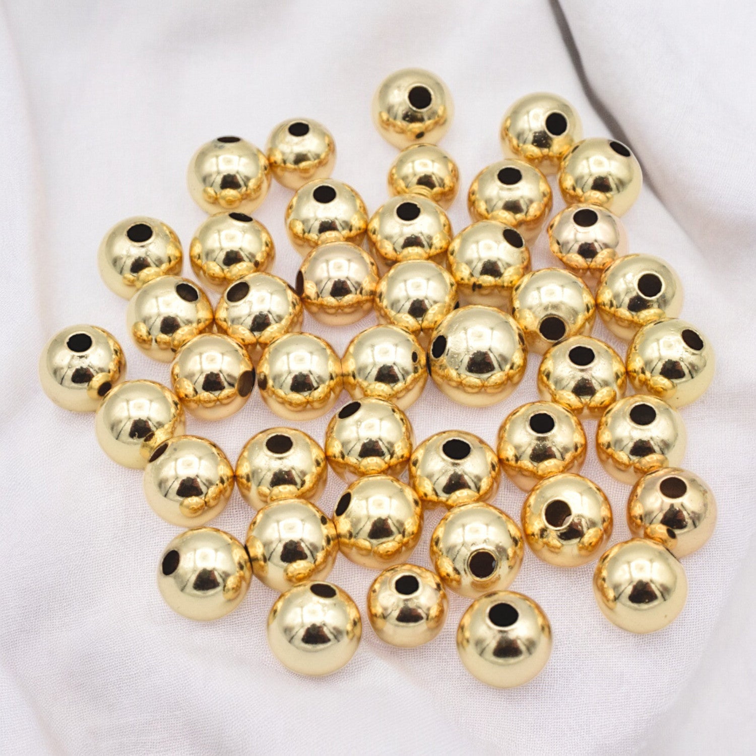 Gold filled 14k Plain Beads for jewelry making sizes: 3mm-10mm EP Durable finish BeadsFindingDepot