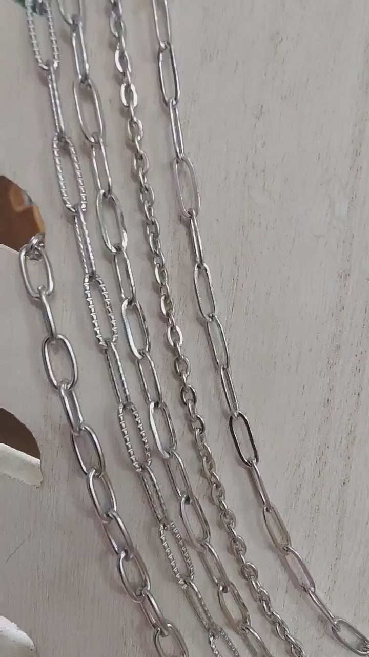 Stainless Steel Paper Clip Chain - Continuous Roll for Jewelry Making