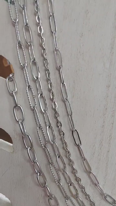 Stainless Steel Paper Clip Chain - Continuous Roll for Jewelry Making