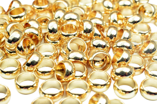 "Shiny gold metal spacer beads for jewelry making"