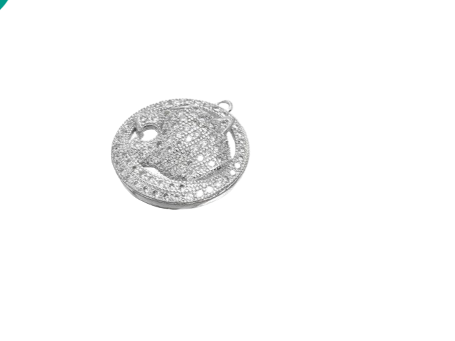Dazzling Rhodium-Plated Leopard Charm with CZ Accents BeadsFindingDepot