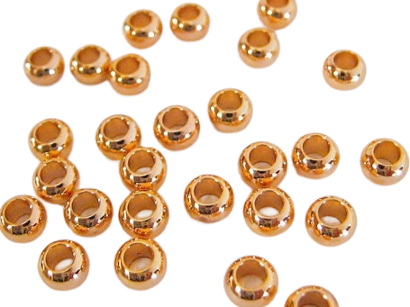 Gold metal spacer beads for jewelry making.