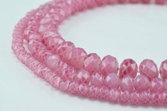 Glass Donut Rondelle Faceted Beads for Jewelry, Decoration, Chandelier 3x4mm and 6x8mm. 2 Sizes Group 60 PCs each Item#789222042646