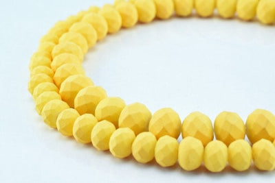 Matte Glass Beads Donut Rondelle Faceted for Jewelry Decoration Chandelier 4x6mm and 6x8mm. 2 Sizes Group 60 PCs ea Item#789222042790