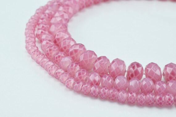 Glass Donut Rondelle Faceted Beads for Jewelry, Decoration, Chandelier 3x4mm and 6x8mm. 2 Sizes Group 60 PCs each Item#789222042646