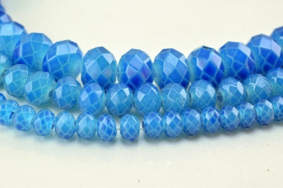 Glass Donut Rondelle Faceted Beads for Jewelry, Decoration, Chandelier 3x4mm, 4x6mm and 6x8mm. 3 Sizes Group 60 PCs each Item#789222042714