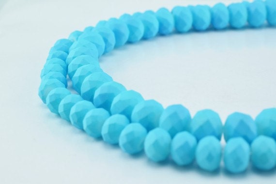 2 Strands Matte Glass Beads Donut Rondelle Faceted Jewelry Decoration Chandelier 4x6mm and 6x8mm. 2 Sizes Group 60 PCs ea Item#789222043001