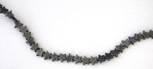 7mm Star Spangled Hematite Beads, Sold by 1 strand of 73pcs, 15.2grams/pk