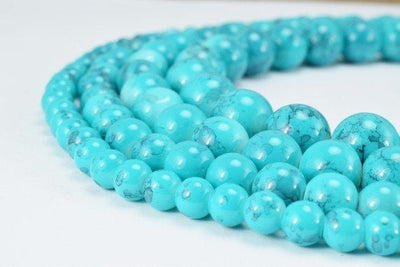 Two Tone Turquoise Blue Color Glass Beads Round 6mm/8mm/10mm/12mm Shine Round Beads For Jewelry Making